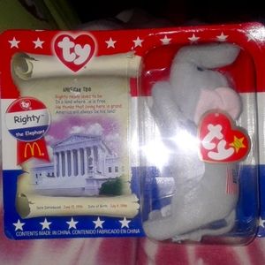 McDonald's beanie baby Righty the elephant.